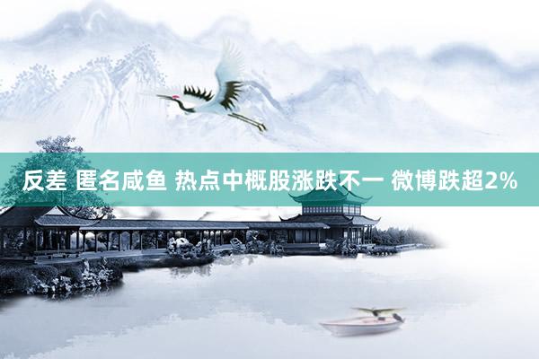 反差 匿名咸鱼 热点中概股涨跌不一 微博跌超2%