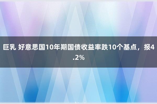 巨乳 好意思国10年期国债收益率跌10个基点，报4.2%