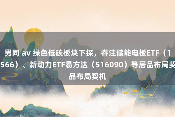 男同 av 绿色低碳板块下探，眷注储能电板ETF（159566）、新动力ETF易方达（516090）等居品布局契机