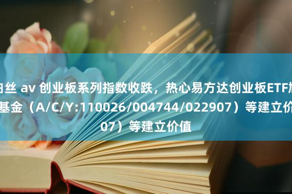 白丝 av 创业板系列指数收跌，热心易方达创业板ETF鸠合基金（A/C/Y:110026/004744/022907）等建立价值